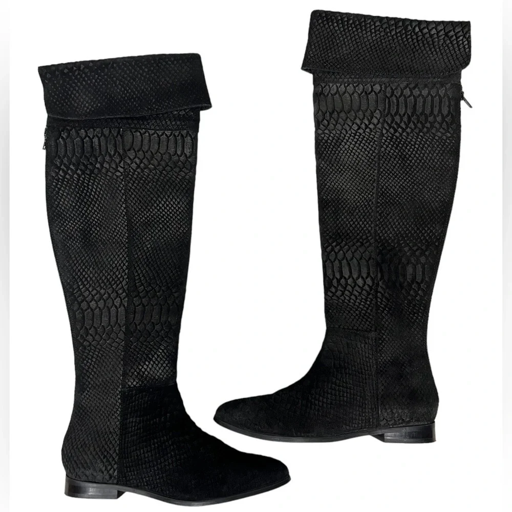 Seychelles Victory Croc Embossed Suede Leather Boots‎ Size 6